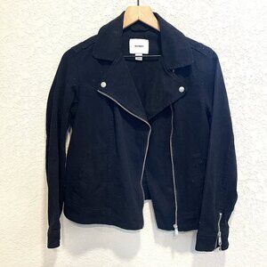 Old Navy Black Cotton Blend Moto Jacket Small